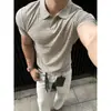 Camiseta Masculina Manga Curta Gola Seagull Estilo Old Money, Top Casual Fresco de Verão com Gola Polo e Manga Meia