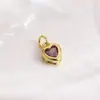 Pingente de Coração de Cobre com Zircônia Colorida Doce e Fashionável Adequado para Pulseira Colar Brincos DIY Acessórios de Joia Material