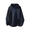 Sudadera con Capucha de Color Sólido Bordada para Hombre Otoño e Invierno 2025, Chaqueta Deportiva Casual Holgada y Versátil, Sudadera Bordada