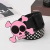 Cinturón de Dopamina Estilo Europeo y Americano Personalidad Calavera Linda Remache Pantalones Cinturón Hip-Hop Calle Versátil Gótico Cinturón