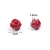 Contas de flor rosa de resina, contas de flor de coral artificial com furo passante, acessórios para pulseiras DIY feitas à mão com contas, joias