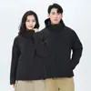 Jaqueta Selada a Quente Inverno Plus Size Casal Três em Um Cor Lisa Esportiva Outdoor com Bordado