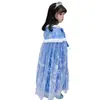 Capa Nueva de Hielo y Nieve Capa Ropa Exterior Chal Elsa Princesa Otoño e Invierno Niños Cordones Cálido Niños Medianos y Grandes