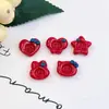 Estilo Año Nuevo Estrella Festiva Corazón Cabeza de Conejo Lazo Material Hecho a Mano Parche Pegamento de Crema Accesorios de Resina DIY