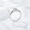 Anillo Clásico de Moissanita Hexagrama de 1 Quilate y 6.5 mm Que Pasa la Prueba del Diamante, Plata S925 Chapada en Oro de 18 Quilates, Anillo de Boda para Mujer