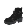 Botas de Motociclista Martin de Cuero con Hebilla para Mujer Tendencia Nuevo 2026 Botines Cortos de Personalidad para Mujer Tacón Grueso Caña Corta Moda Caña Corta Tacón Alto