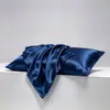 Venta Directa de Fábrica Transfronteriza Amazon Funda de Almohada de Satén Imitación Seda con Cierre de Cremallera, Agradable para la Piel y Fresca Funda de Almohada Individual
