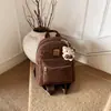 Mochila Retro para o Dia a Dia Feminina, Estilo Coreano Ins Estampa de Leopardo Versátil Pequena Mochila de Viagem, Bolsa de Mão Elegante da Moda