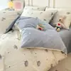 Juego puro de algodón de cuatro piezas, funda nórdica 100% algodón, sábana bajera y sábana encimera, juego de ropa de cama, adecuado para dormitorios de estudiantes, juego de tres piezas