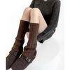 Pierneras Holgadas Estilo Miu Otoño e Invierno Estilo Coreano Color Sólido Básicas Versátiles Calientes Ligeramente Acampanadas Rayas Verticales Empalmadas Cubrecalcetines Cola de Pavo Real