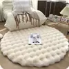 Alfombra Peluda Cuadrada Estilo Crema de Piel Sintética de Conejo Felpa Alfombrilla de Suelo de Terciopelo Burbuja Alfombra de Mesita de Noche para Dormitorio Alfombra para Sala de Estar Manta para el Hogar