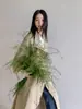 [Songming] Trench coat de comprimento médio com retalhos xadrez retrô para mulheres, coleção de outono, estilo Guangzhou Thirteen Rows, N425C
