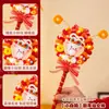 Festival de Mediados de Otoño Linterna Fuegos Artificiales Giratorios Molinillo de Viento Dibujos Animados Palo Giratorio Brillante Kit de Materiales Hechos a Mano DIY Linterna Portátil para Niños