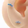 Brincos de Liga de Titânio F136 com Zircônia Tripla Redonda 5A Zircônia Studs de Orelha, Studs de Cartilagem da Orelha, Joias para Piercing Corporal