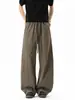 Pantalones Casuales para Hombre con Corte Diagonal, Cordón Elástico Transpirable, Pantalones de Pierna Recta, Pantalones de Seda de Hielo para Primavera y Otoño, Estilo Delgado de Verano