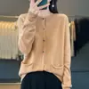Cárdigan de punto de moda para otoño/invierno con cuello redondo, diseño abotonado y corte holgado, nuevo estilo para 2026