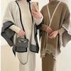 Chal Grande Cálido Otoño e Invierno Capa para Mujer Combinación de Colores Suelta + Conjunto de Vestido de Punto a la Moda