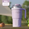 Nueva Taza Termo con Asa para Niñas, Oficina, Gran Capacidad, Portátil, Doble Pajita para Beber, Taza para Hielo Bullet para Exteriores, Taza para Coche