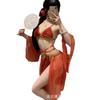 Lingerie sexy sem acidentes noturnos Uniforme sexy estilo antigo Pijama retrô estilo nacional Faixa de barriga Renda Chiffon Uniforme qqny