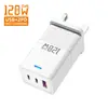 Cargador Acc Recto Luz Azul 120W 5V2A12W Cabezal de Carga Adaptador de Corriente Europeo, Americano y Británico