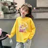 Top Casual Infantil Cartoon para Primavera e Outono de 2026, Roupa de Algodão Puro para Meninas, Camiseta de Manga Longa Super Fofa e Estilosa