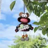 Nuevo modelo de robot rana colgante de muñeca de cáscara de fruta, producto terminado hecho a mano creativo, accesorio de llavero de campanilla de viento de cáscara de fruta de planta