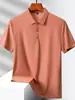 26 populares tops de verano nuevos de manga corta, holgados, casuales, modernos, camisas POLO para hombre, transpirables, de color liso, con cuello de solapa