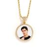 Pingente de Foto Personalizado Família Hip-Hop Europeia e Americana Cobre Cravejado com Zircônia DIY Colar de Foto Criativo de Grande Nome Atacado