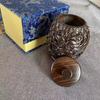 Lata de Té de Ébano Nueva Lata de Té de Madera Maciza con Relieve Lata de Té de Madera de Lujo para el Hogar Lata de Té de Ébano Tallada