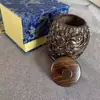 Bule para Chá de Madeira Ébano, Modelo Novo, Bule para Chá em Relevo de Madeira Maciça, Luxuoso Ornamento de Bule para Chá Esculpido em Madeira Ébano para Casa