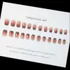 Arte de Uñas Blanco Sencillo Azul Grisáceo Rubor Gradiente Usar Armadura Piezas de Uñas Falsas Removibles Piezas de Uñas Terminadas Transfronterizo