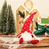 Boneco Duende Brilhante de Natal Transfronteiriço, Duende Sem Rosto de Tricô com Bolinhas Estilo Nórdico, Ornamento de Mesa, Decoração de LED