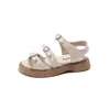 Sandálias de Coração para Meninas 2026 Moda Verão Laço de Bebê Solado Macio Sapatos de Princesa Sandálias Abertas para Praia Infantil