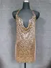 Fabricante 2025 Suministro Transfronterizo Amazon Sexy Metal Lentejuelas Escote Profundo Tirantes Vestido Sexy Lbz1352