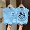 Chal para Niños Camiseta de Algodón Puro Tie-Dye Verano Sin Mangas Ropa Exterior 2026 Nuevo Estilo Camiseta para Niños Niños Top Elegante Moderno