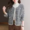 Cardigan de Tricô Outono/Inverno Estilo Coreano Temperamento Versátil Gola Redonda Estilo Coco Chanel Redutor de Idade Pessoa Baixa Casaco Suéter