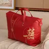 Edredom de Casamento Dote de Casamento Edredom de Algodão Roupas Bolsa Organizadora Vermelha Edredom de Inverno Armazenamento Grande Capacidade Dobrável Impermeável
