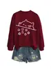 Amazon eBay Tienda Independiente Linda y Divertida Casual Sudadera de Gato Dados Redonda Cuello Largo para Comercio Exterior Transfronterizo