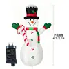 Decoração de Natal Insuflável Transfronteiriça de 1,2m - Boneco de Neve, Bengala Doce com Luz LED - Insuflável para Exterior, Jardim, Ornamento de Decoração Festiva
