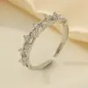 Anillo Abierto de Moda DIY para Mujer con Diamantes Micro-engastados de Fábrica Personalizado Joyería Producto Nuevo Transfronterizo Europeo y Americano