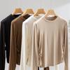 Suéter de punto base para mujer, cuello redondo, cintura plisada, tacto delicado y agradable a la piel, mezcla de lana de ácido acético, nuevo jersey de manga larga