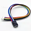 Conector Fêmea Tipo-C à Prova d'Água com Cabo, Instalação Embutida com Terminal Ph2.0, Conexão de Conector Fêmea para Transmissão de Dados de 4 Vias