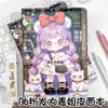 Linda Página para Colorear de Prima Mayor de Cabello Rosa Cuaderno B6 Tendencia Genial Dibujo Animado Cuaderno de Cuero Diario Corazón de Niña Libro de Contabilidad de Mano