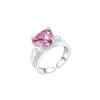 Anillo de plata con gema pequeña rosa retro francés amor anillo doble irregular Moda Lujo ligero viento frío