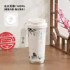 Nova Caneca Térmica Lírio-do-Vale Aço Inoxidável 316 Caneca de Café com Aparência Premium para Meninas Grande Capacidade com Canudo Caneca de Presente