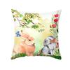 Funda de almohada de Pascua transfronteriza nueva flores acuarela conejo Amazon fabricantes de fundas para cojines de hogar al por mayor