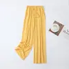 Pantalones de modal a rayas de pierna ancha de verano finos y frescos pantalones casuales para casa pantalones de pijama talla grande versátiles pantalones holgados