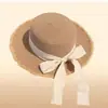 Sombrero de Paja Plano Estilo Francés para Mujer, Sombrero de Sol de Verano, Sombrero de Paja de Ala Ancha Estilo Hepburn, Sombrero de Sol para Vacaciones en la Playa