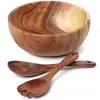 Cuchara de Arroz de Teca Pala de Arroz Olla Antiadherente para Arrocera Cuchara de Arroz para Sopa Cuchara de Madera sin Barniz para Salsa Tenedor Mezclador Cuchara para Salsa