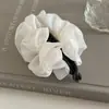 Presilha Banana de Alto Padrão Plissada Flor de Botão Estilo Coreano para Mulheres, Melhora o Volume do Cabelo, Presilha para Rabo de Cavalo Meio Preso, Acessório de Cabelo Versátil Estilo Preguiçoso